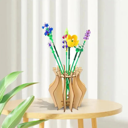 3D Wooden Flower Vase 