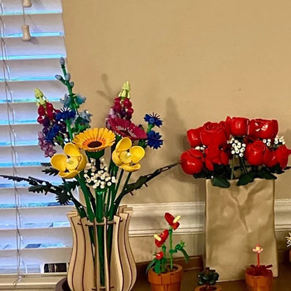 3D Wooden Flower Vase 