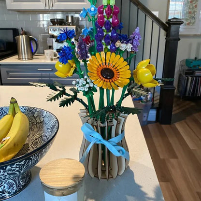 3D Wooden Flower Vase 