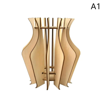 3D Wooden Flower Vase 