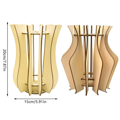 3D Wooden Flower Vase 